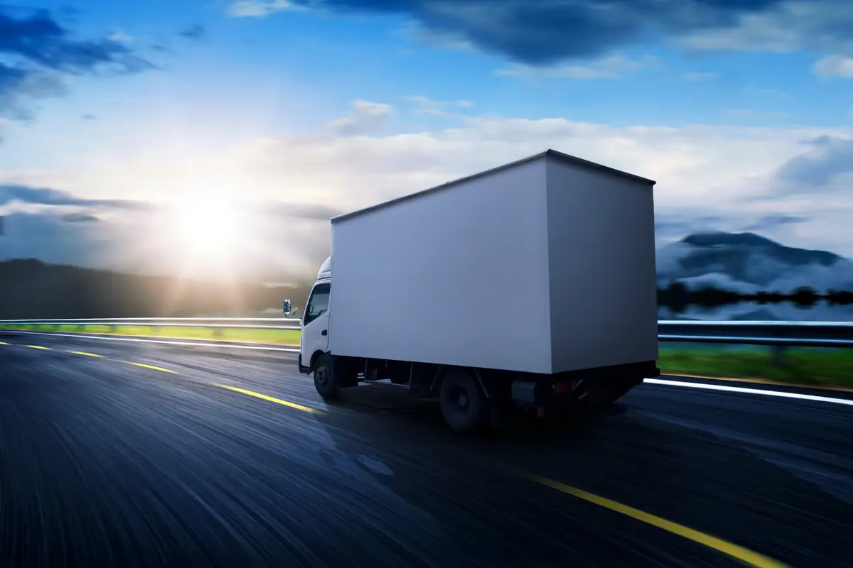Lorry on the road